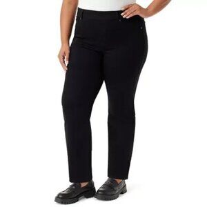 Plus Size Gloria Vanderbilt Shape Effect Pull on Straight Jeans, Size 18W, Black